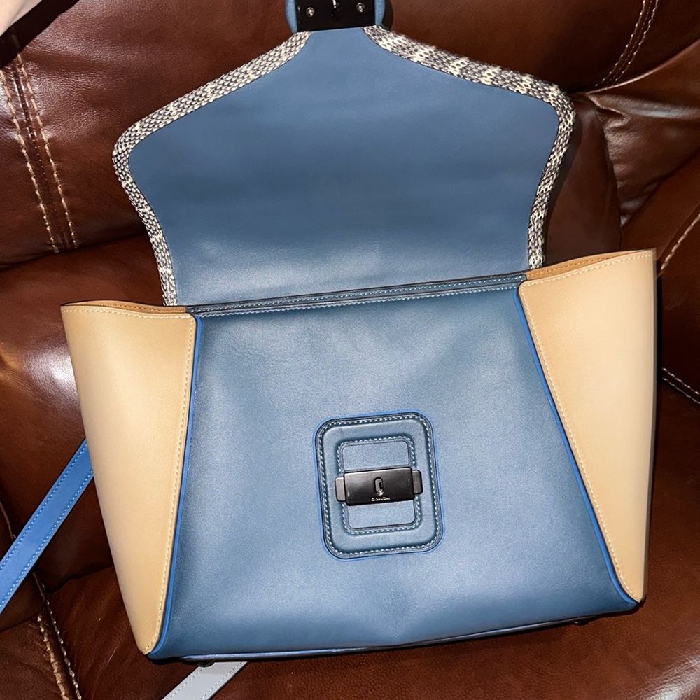 🔥🔥🔥Coach Courier Carryall In Colorblock With Snakeskin Detail Satchel Handbag - Picture 12 of 15